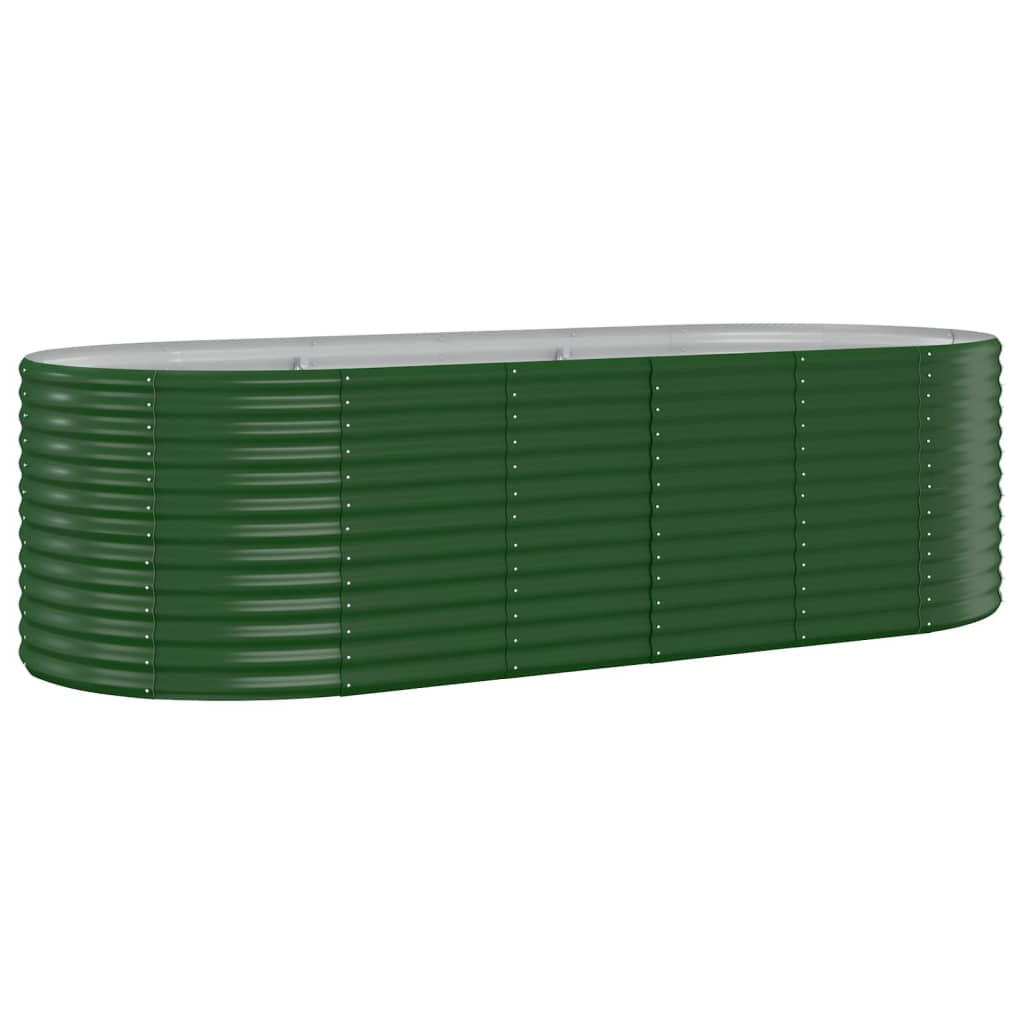 Plantenbak 249X100X68 Cm Gepoedercoat Staal Groen