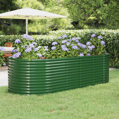 Plantenbak 249X100X68 Cm Gepoedercoat Staal Groen