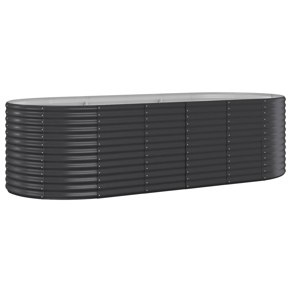 Plantenbak 249X100X68 Cm Gepoedercoat Staal Antracietkleurig