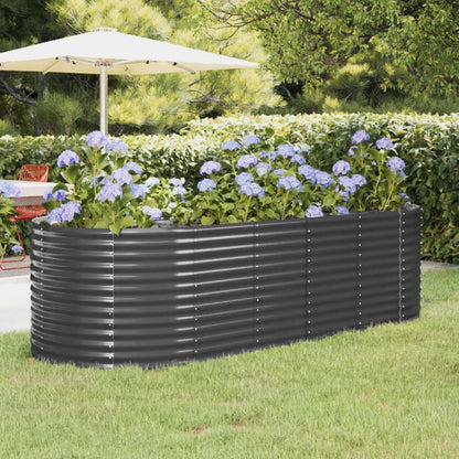 Plantenbak 249X100X68 Cm Gepoedercoat Staal Antracietkleurig