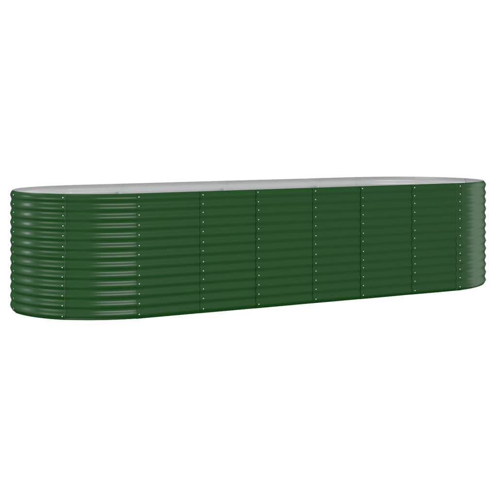 Plantenbak 322X100X68 Cm Gepoedercoat Staal Groen