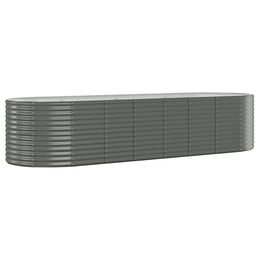 Plantenbak 322X100X68 Cm Gepoedercoat Staal Grijs