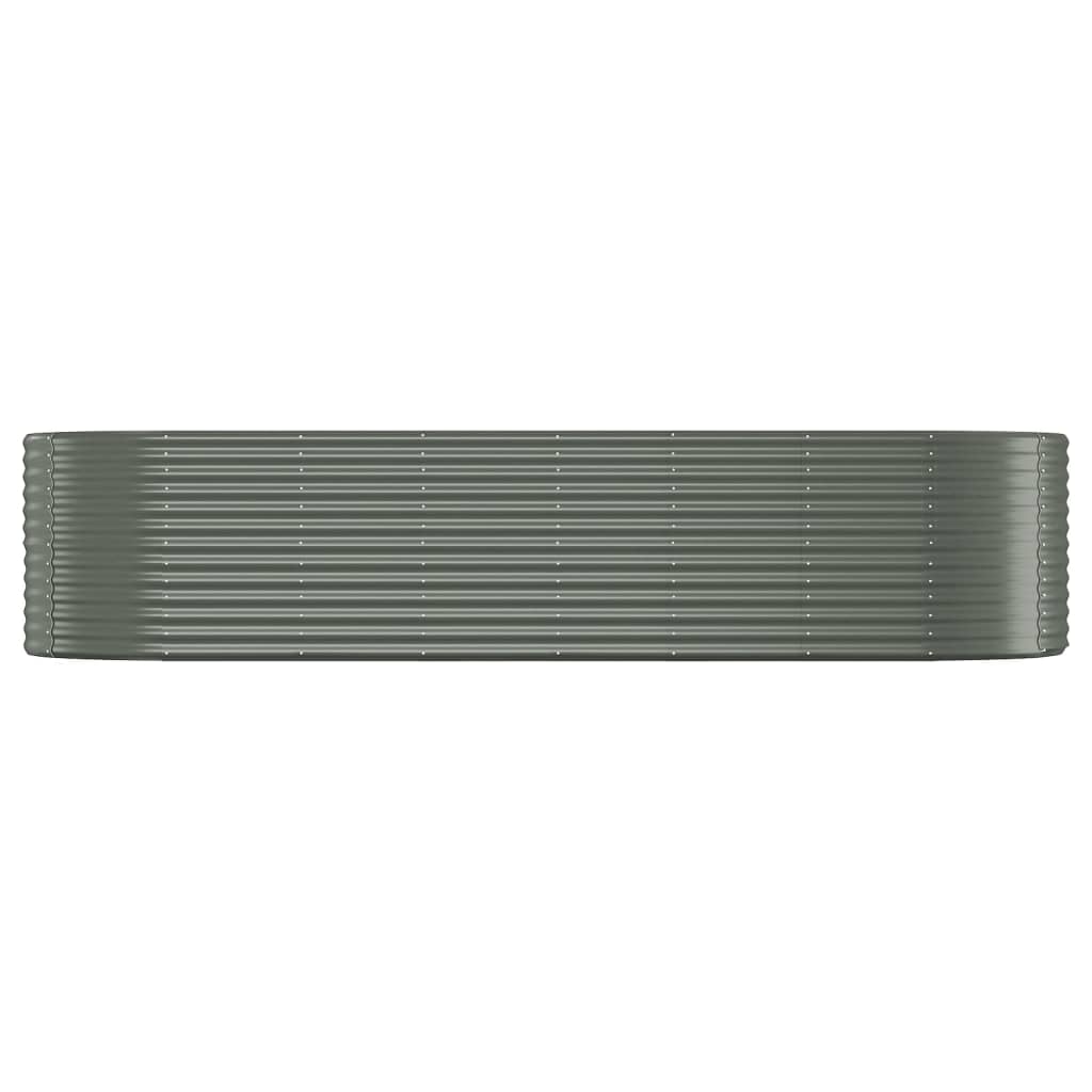 Plantenbak 322X100X68 Cm Gepoedercoat Staal Grijs