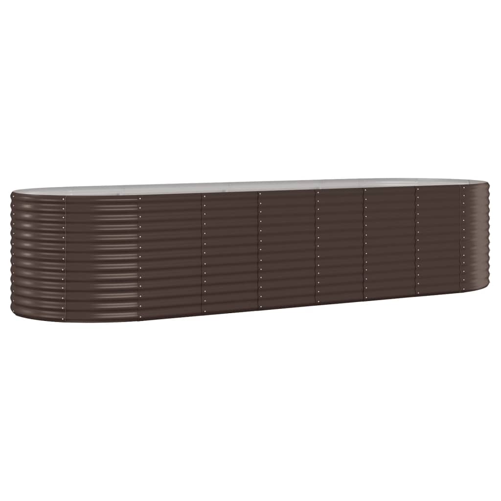 Plantenbak 322X100X68 Cm Gepoedercoat Staal Bruin