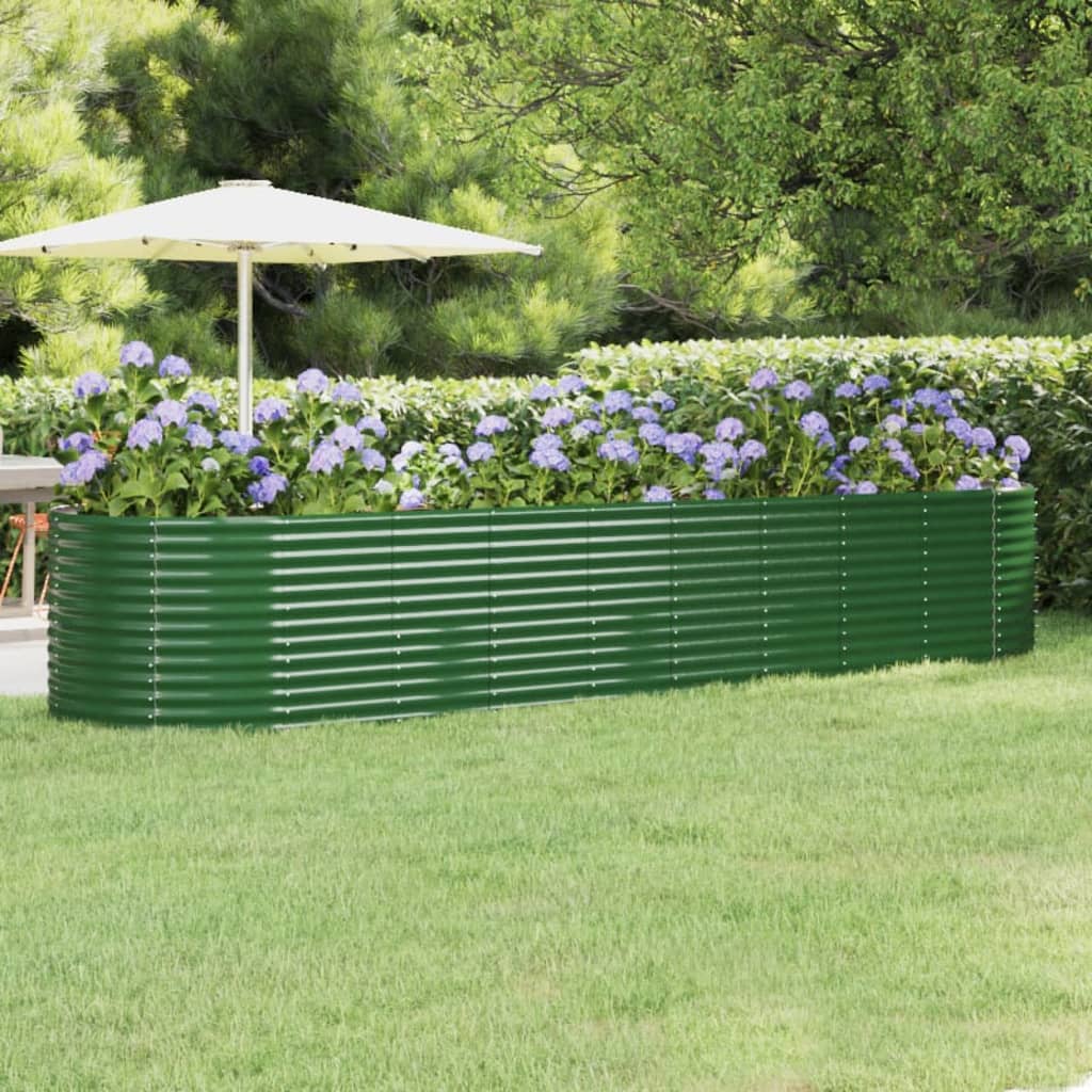 Plantenbak 396X100X68 Cm Gepoedercoat Staal Groen