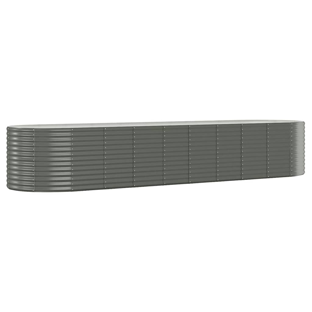 Plantenbak 396X100X68 Cm Gepoedercoat Staal Grijs