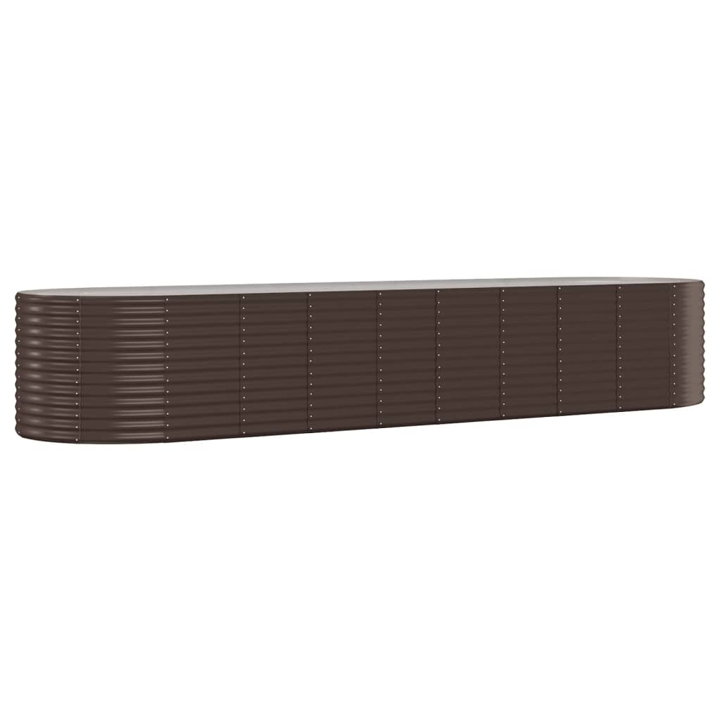 Plantenbak 396X100X68 Cm Gepoedercoat Staal Bruin
