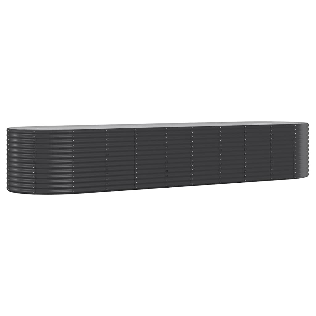 Plantenbak 396X100X68 Cm Gepoedercoat Staal Antracietkleurig