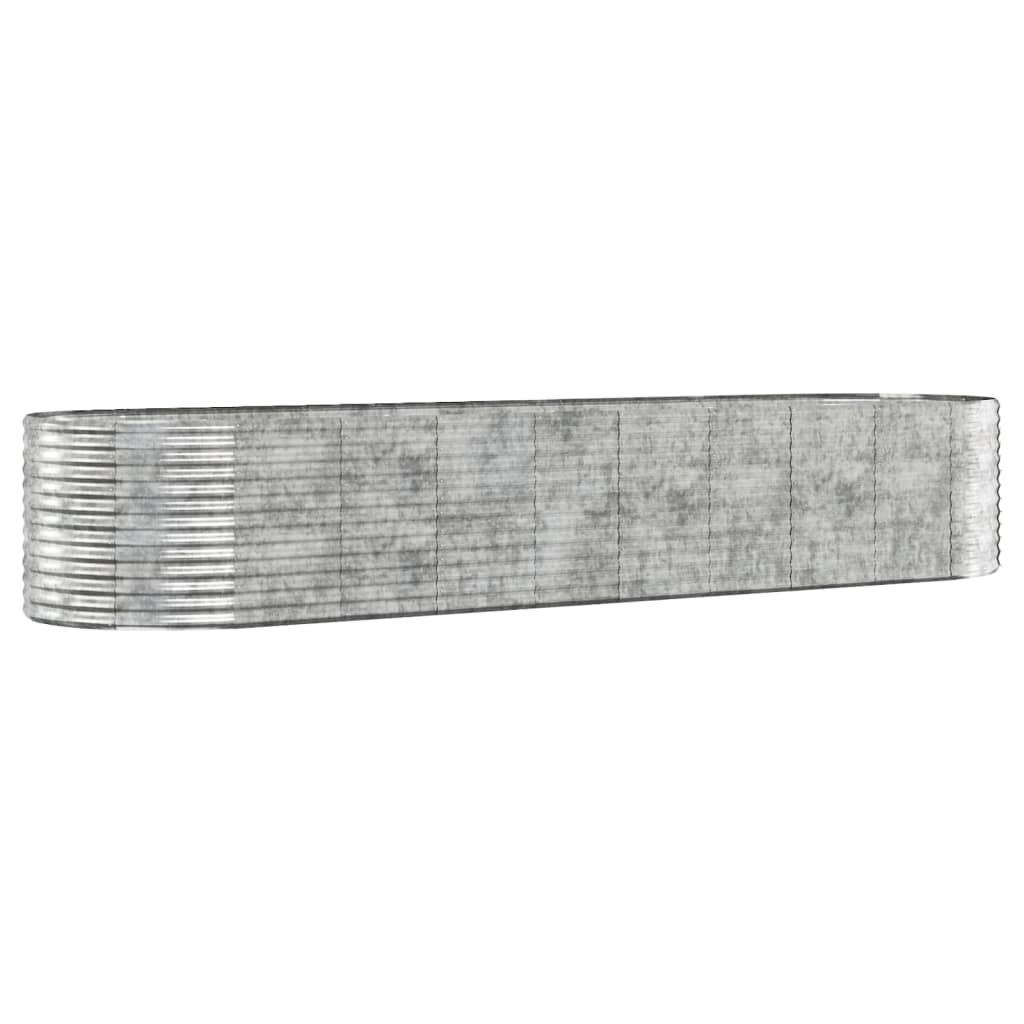 Plantenbak 396X100X68 Cm Gepoedercoat Staal Zilverkleurig
