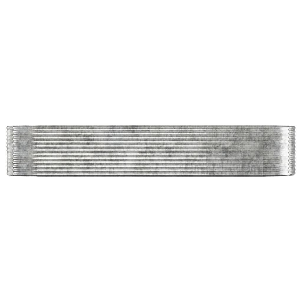Plantenbak 396X100X68 Cm Gepoedercoat Staal Zilverkleurig