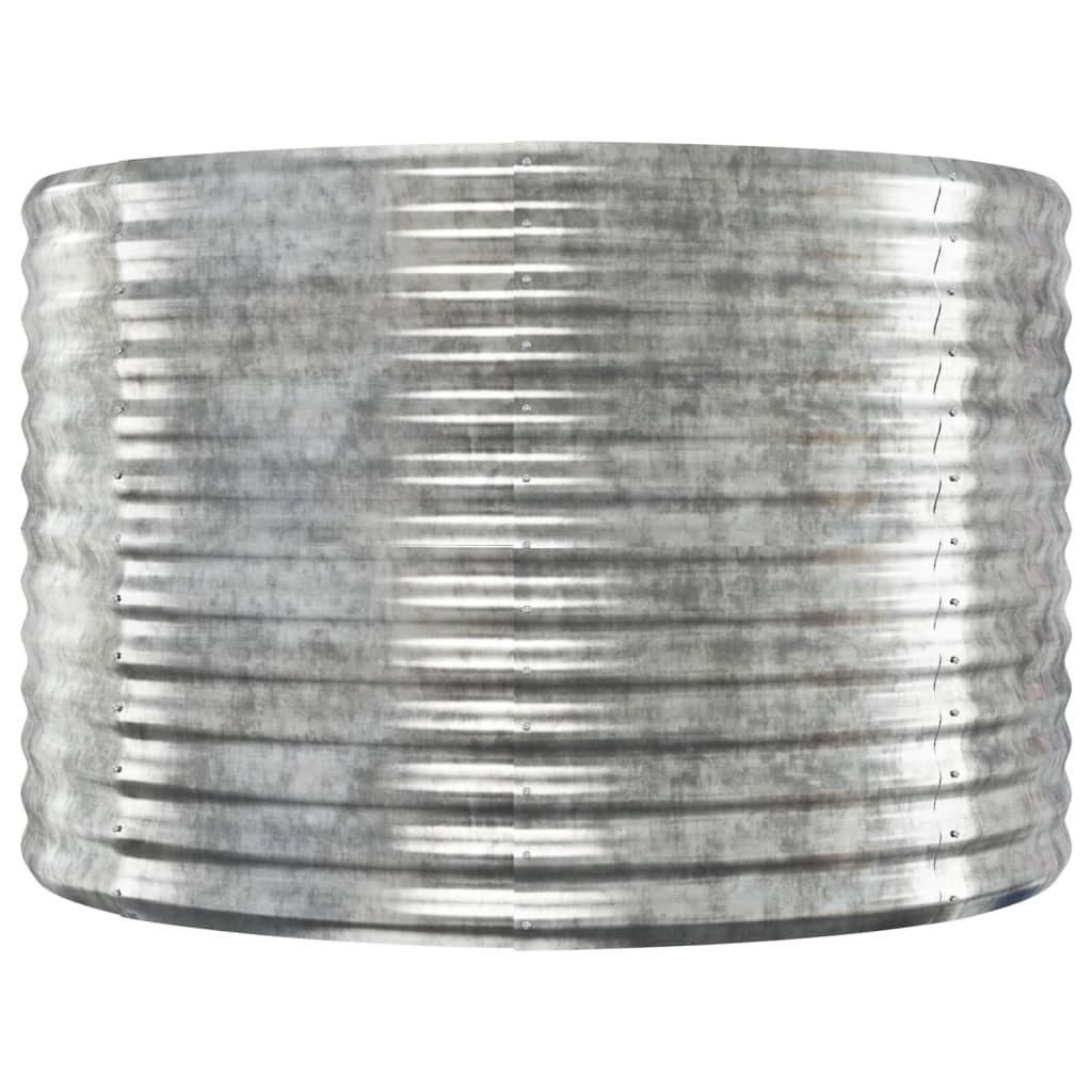 Plantenbak 396X100X68 Cm Gepoedercoat Staal Zilverkleurig