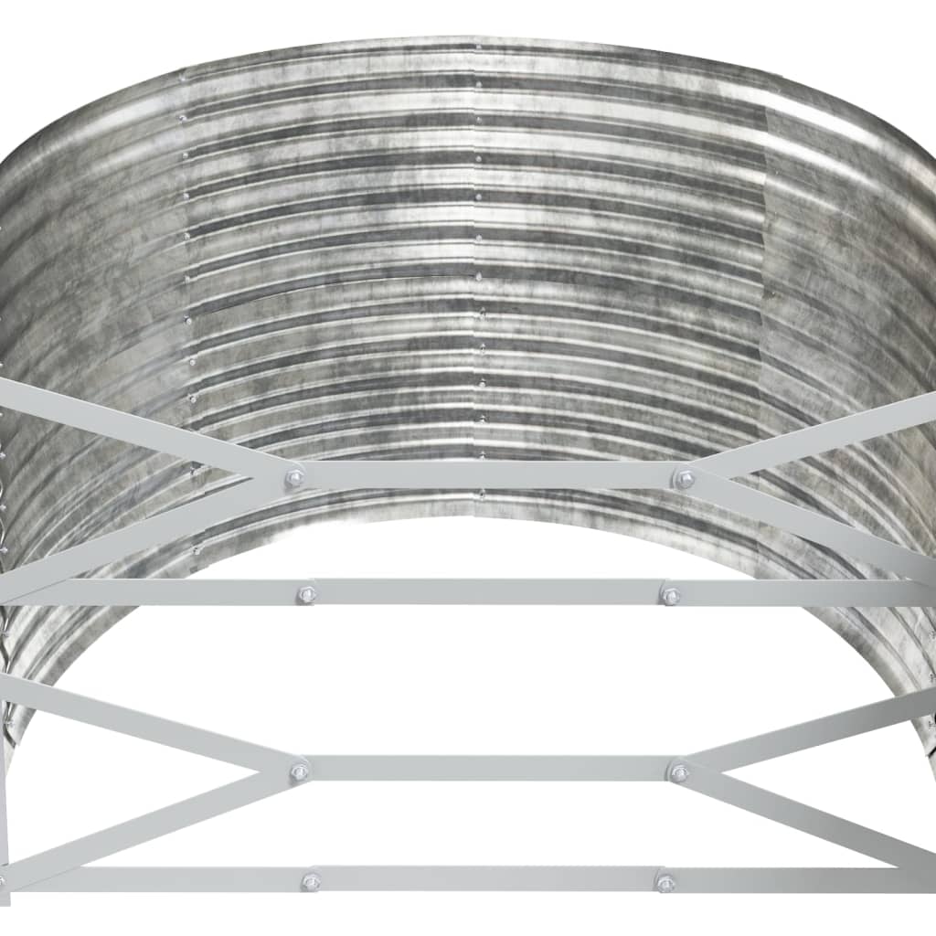 Plantenbak 396X100X68 Cm Gepoedercoat Staal Zilverkleurig