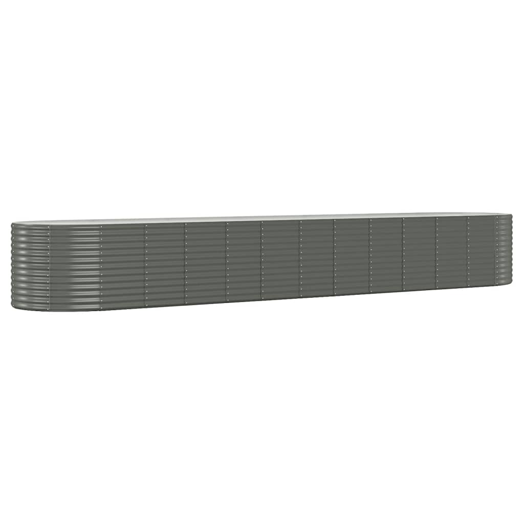Plantenbak 507X100X68 Cm Gepoedercoat Staal Grijs