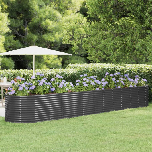Plantenbak 507X100X68 Cm Gepoedercoat Staal Antracietkleurig