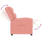 Fauteuil Verstelbaar Fluweel Roze