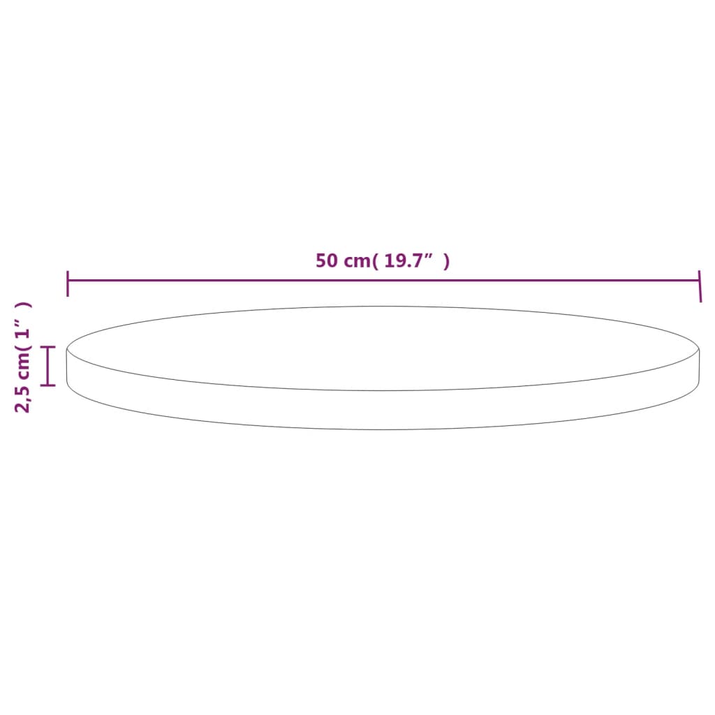 Tafelblad Ø50X2,5 Cm Massief Grenenhout