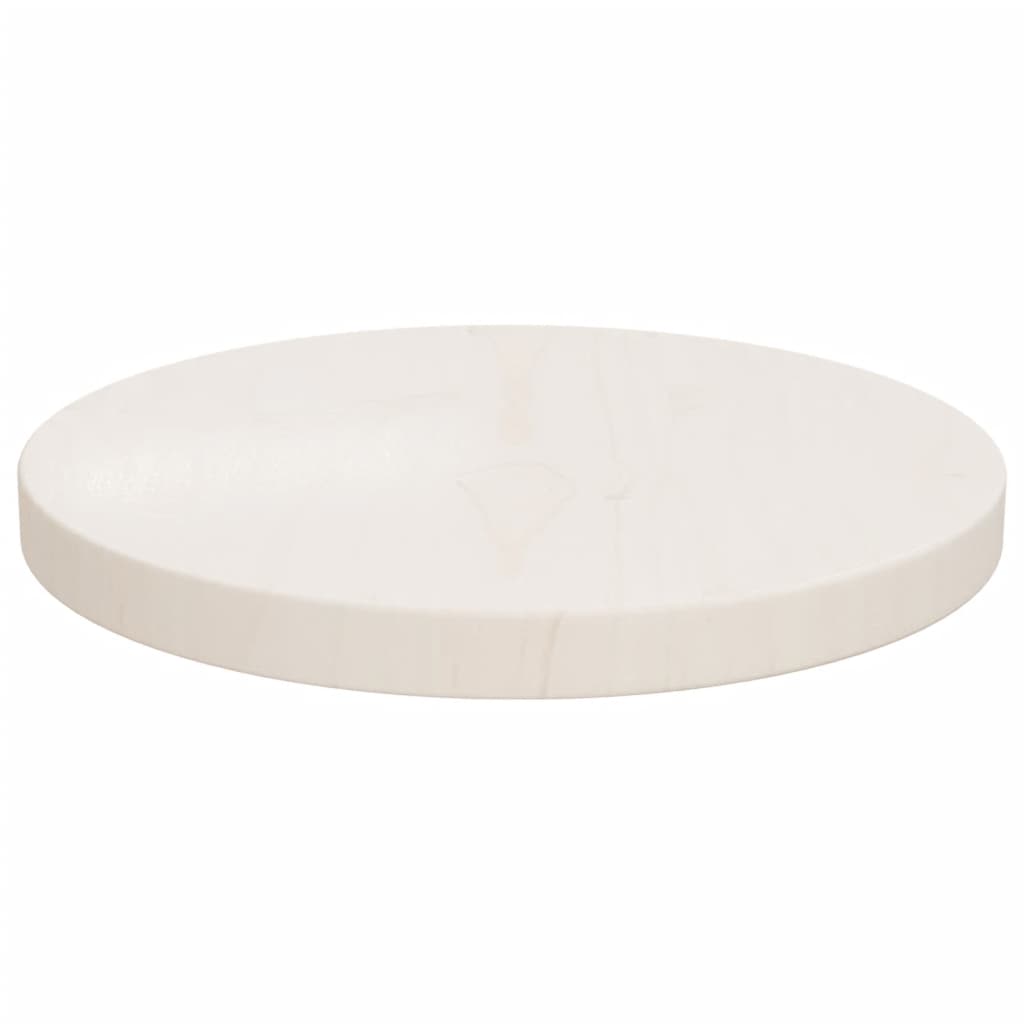 Tafelblad Ø30X2,5 Cm Massief Grenenhout Wit