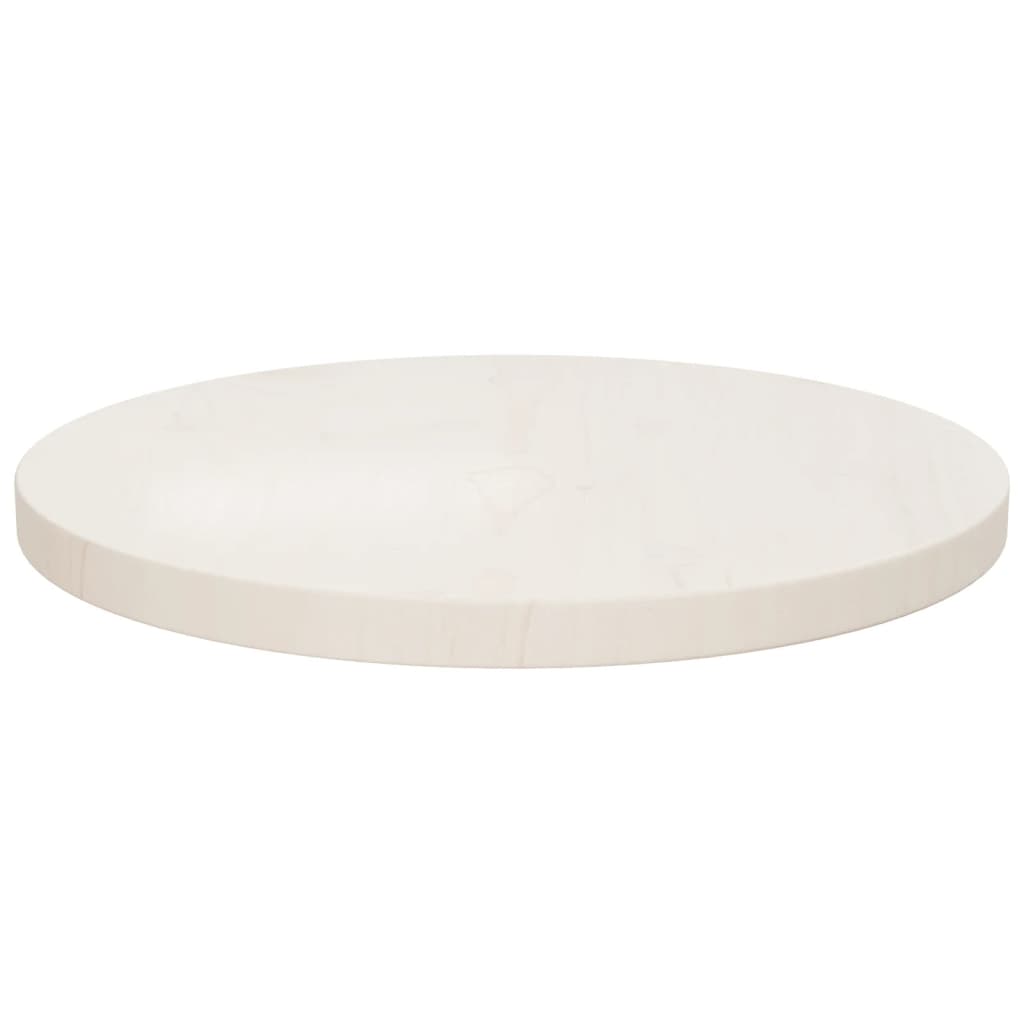 Tafelblad Ø40X2,5 Cm Massief Grenenhout Wit
