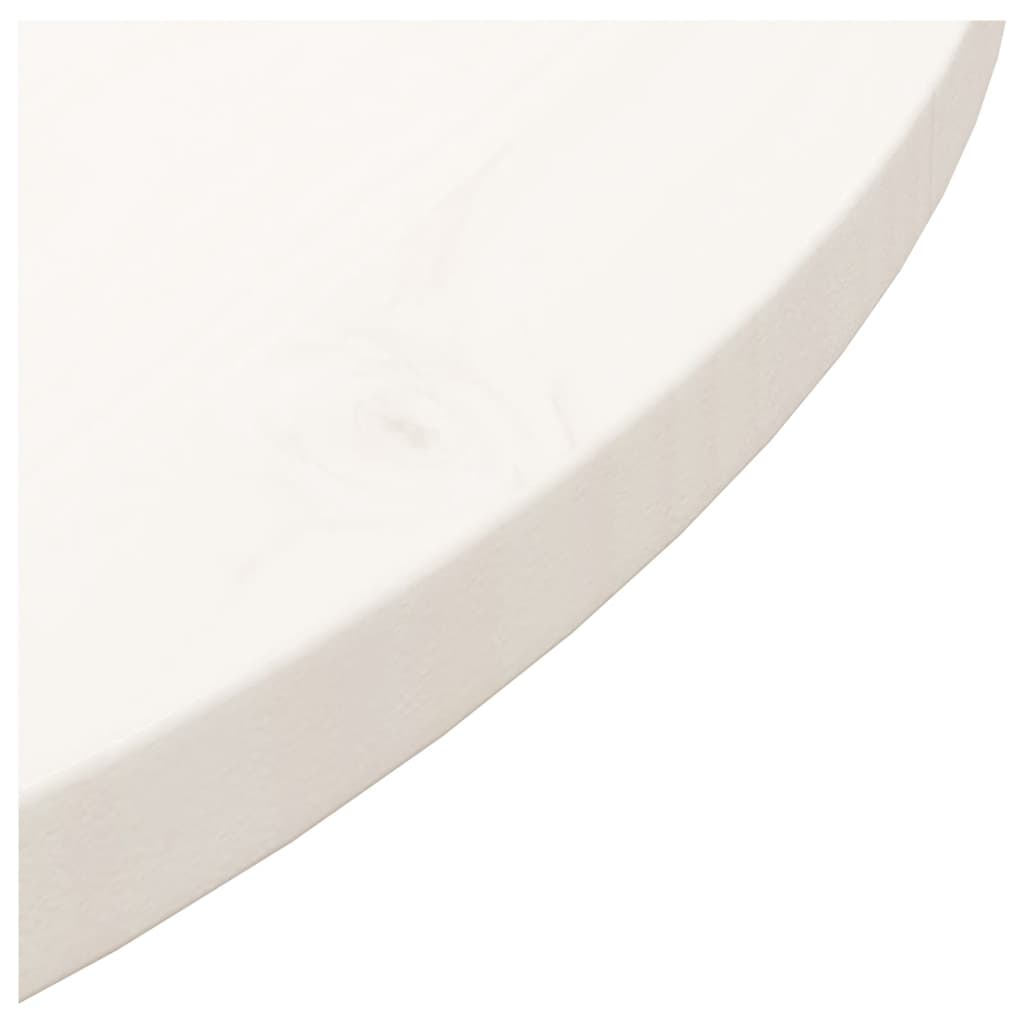 Tafelblad Ø70X2,5 Cm Massief Grenenhout Wit