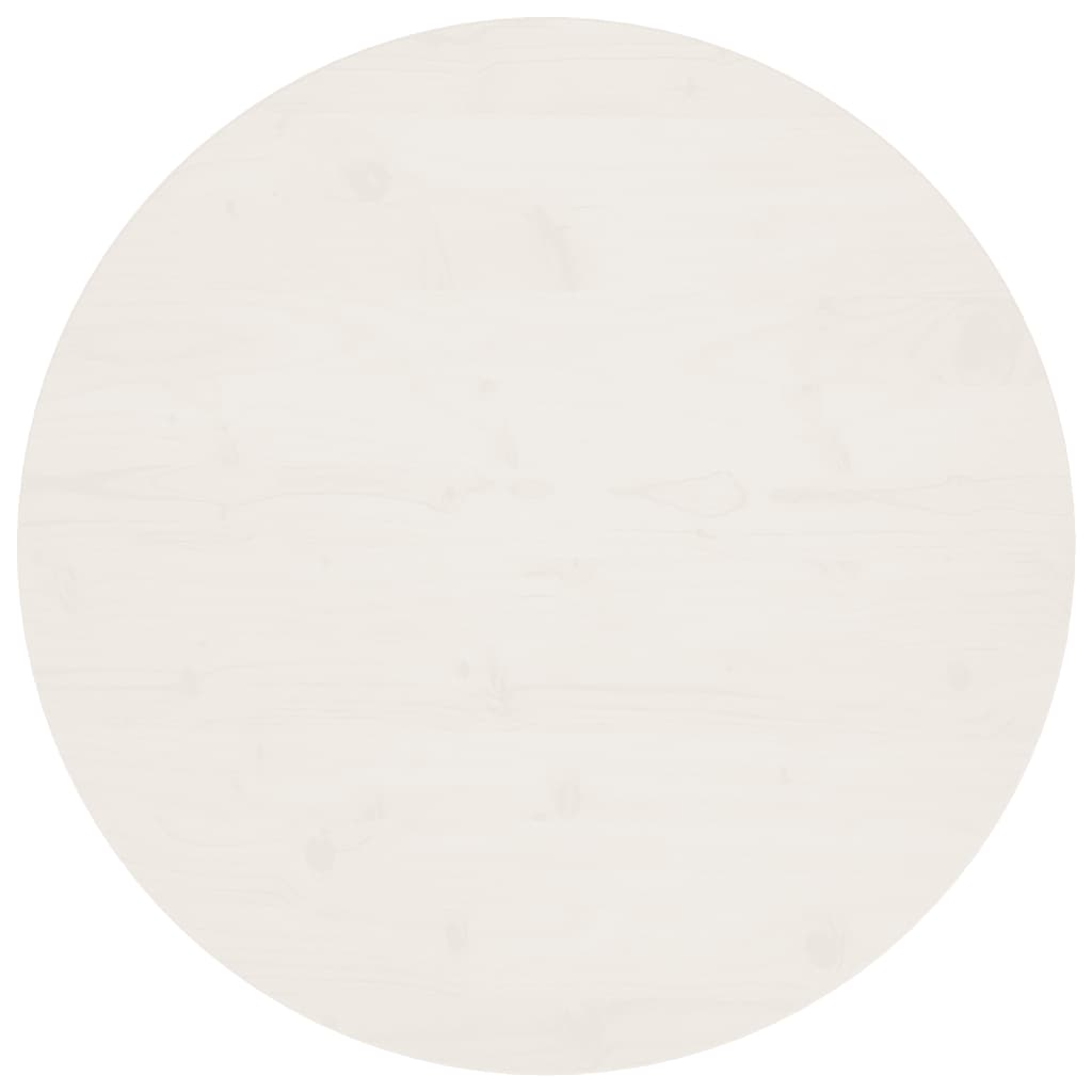Tafelblad Ø80X2,5 Cm Massief Grenenhout Wit