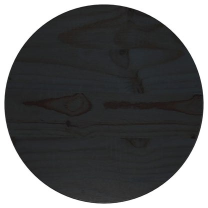 Tafelblad Ø30X2,5 Cm Massief Grenenhout Zwart