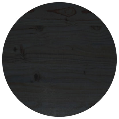 Tafelblad Ø40X2,5 Cm Massief Grenenhout Zwart