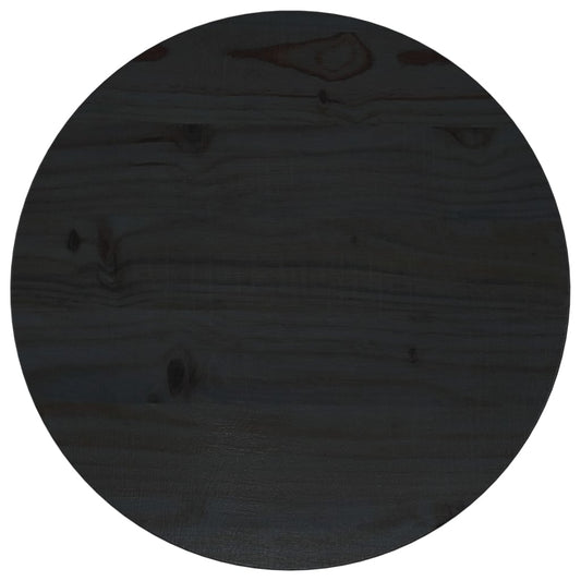 Tafelblad Ø40X2,5 Cm Massief Grenenhout Zwart