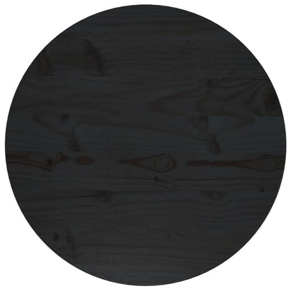 Tafelblad Ø50X2,5 Cm Massief Grenenhout Zwart