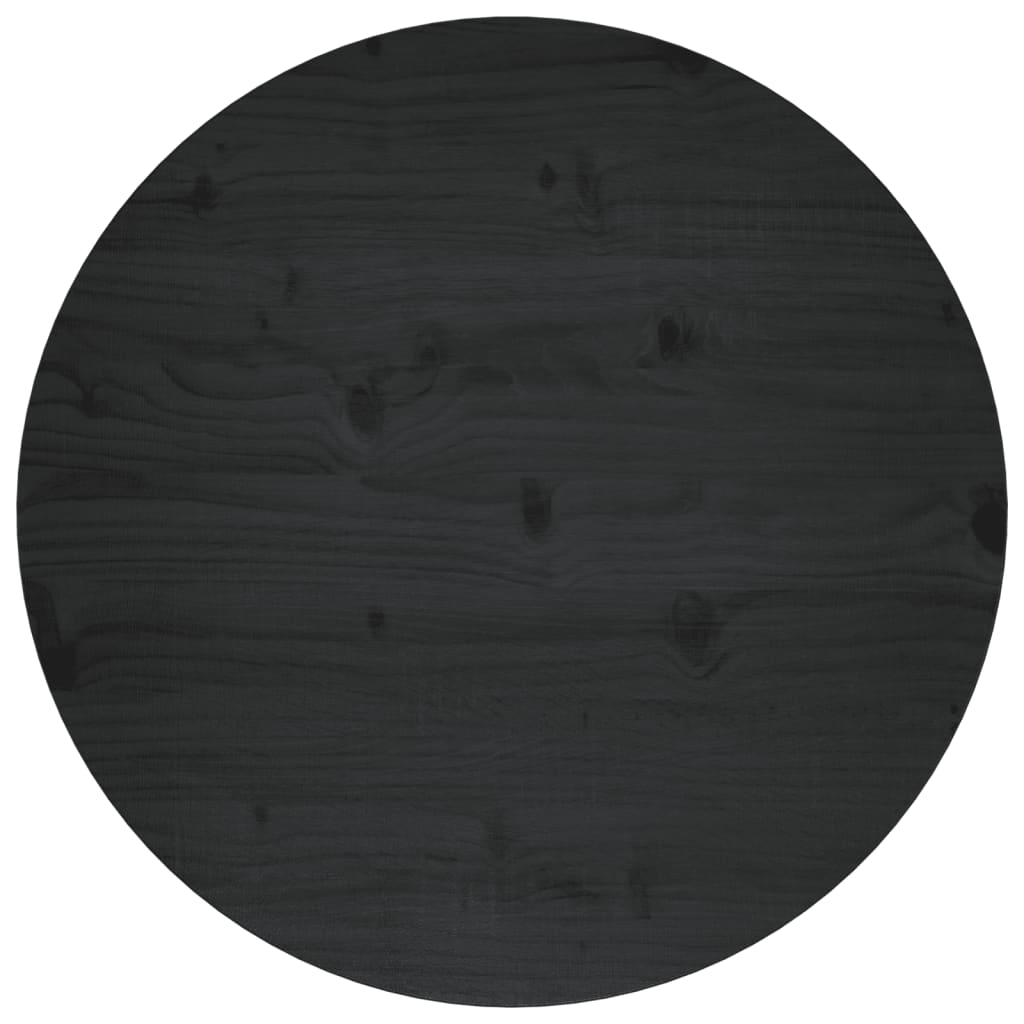 Tafelblad Ø60X2,5 Cm Massief Grenenhout Zwart