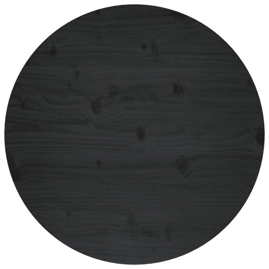 Tafelblad Ø60X2,5 Cm Massief Grenenhout Zwart