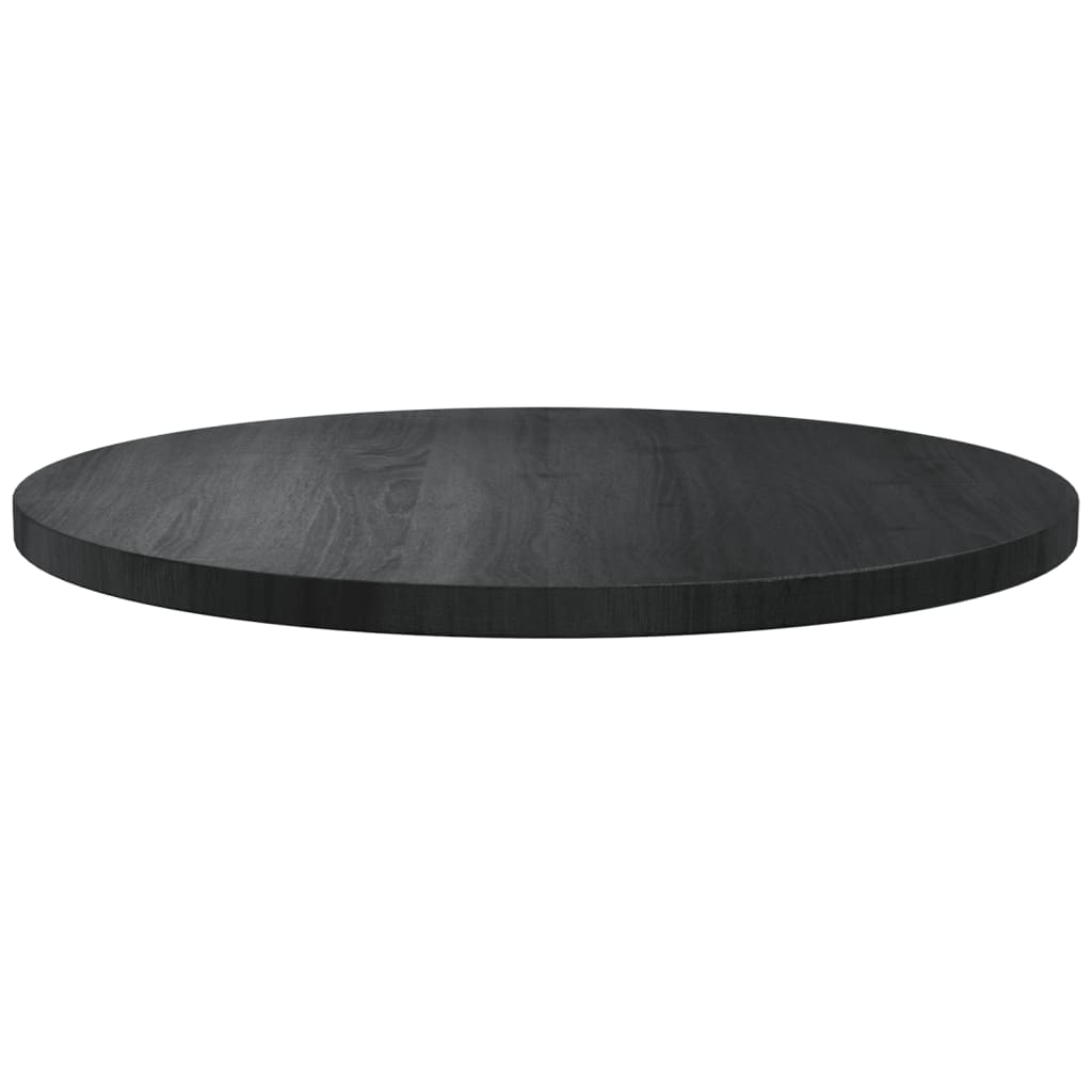 Tafelblad Ø60X2,5 Cm Massief Grenenhout Zwart