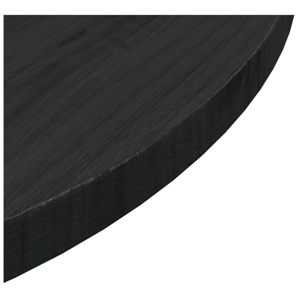 Tafelblad Ø60X2,5 Cm Massief Grenenhout Zwart