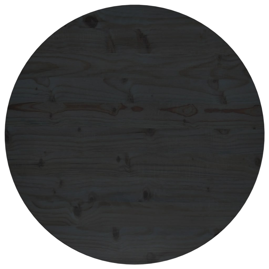 Tafelblad Ø70X2,5 Cm Massief Grenenhout Zwart