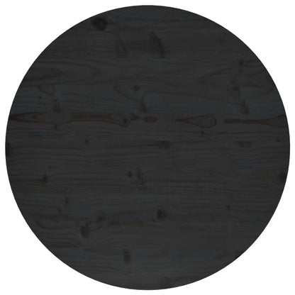 Tafelblad Ø70X2,5 Cm Massief Grenenhout Zwart