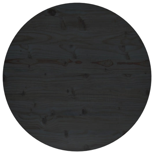 Tafelblad Ø70X2,5 Cm Massief Grenenhout Zwart