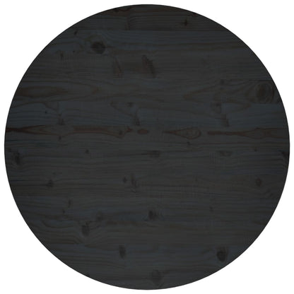 Tafelblad Ø80X2,5 Cm Massief Grenenhout Zwart