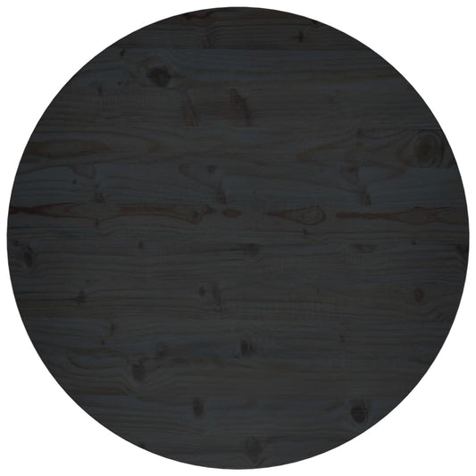 Tafelblad Ø80X2,5 Cm Massief Grenenhout Zwart