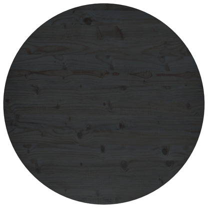 Tafelblad Ø90X2,5 Cm Massief Grenenhout Zwart