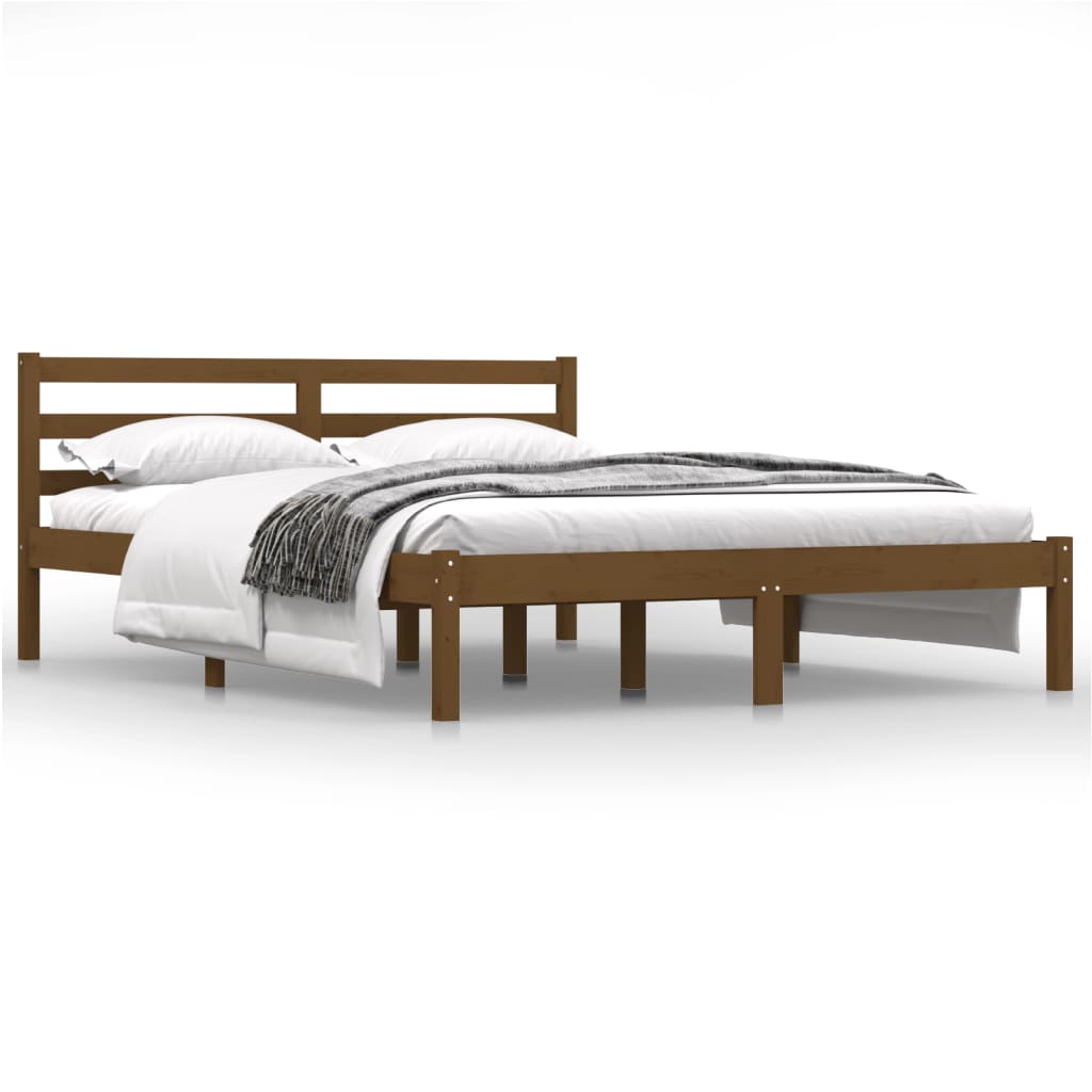 Bedframe Massief Grenenhout Honingbruin 140X190 Cm