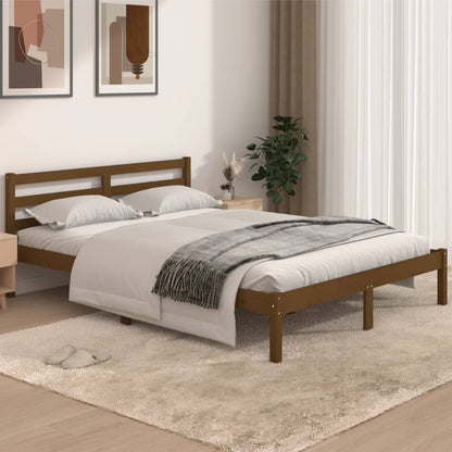 Bedframe Massief Grenenhout Honingbruin 140X190 Cm