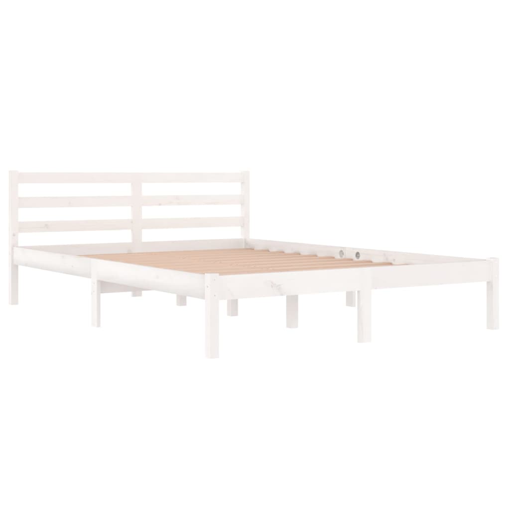 Bedframe Massief Grenenhout Wit 140X200 Cm