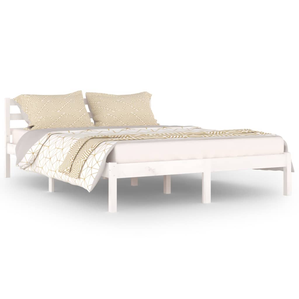 Bedframe Massief Grenenhout Wit 140X200 Cm