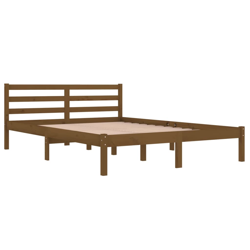 Bedframe Massief Grenenhout Honingbruin 140X200 Cm