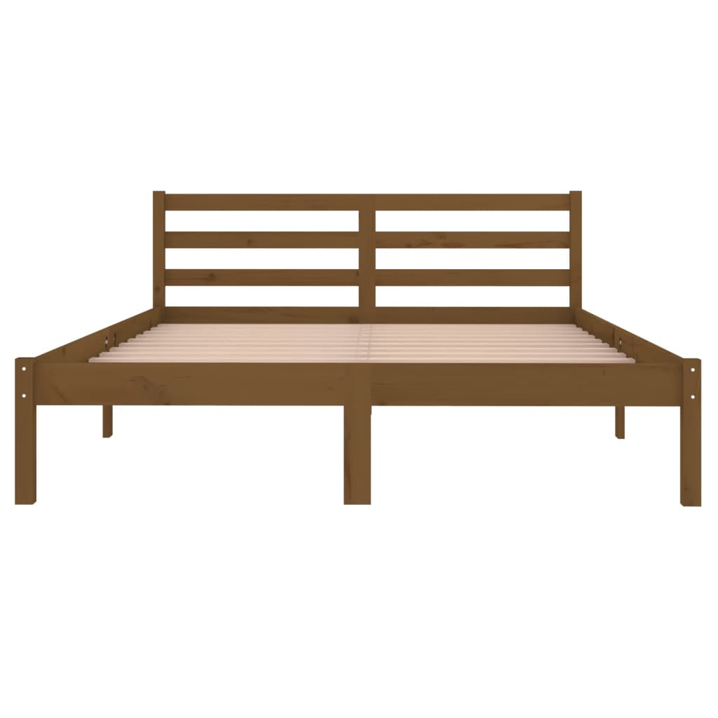 Bedframe Massief Grenenhout Honingbruin 140X200 Cm