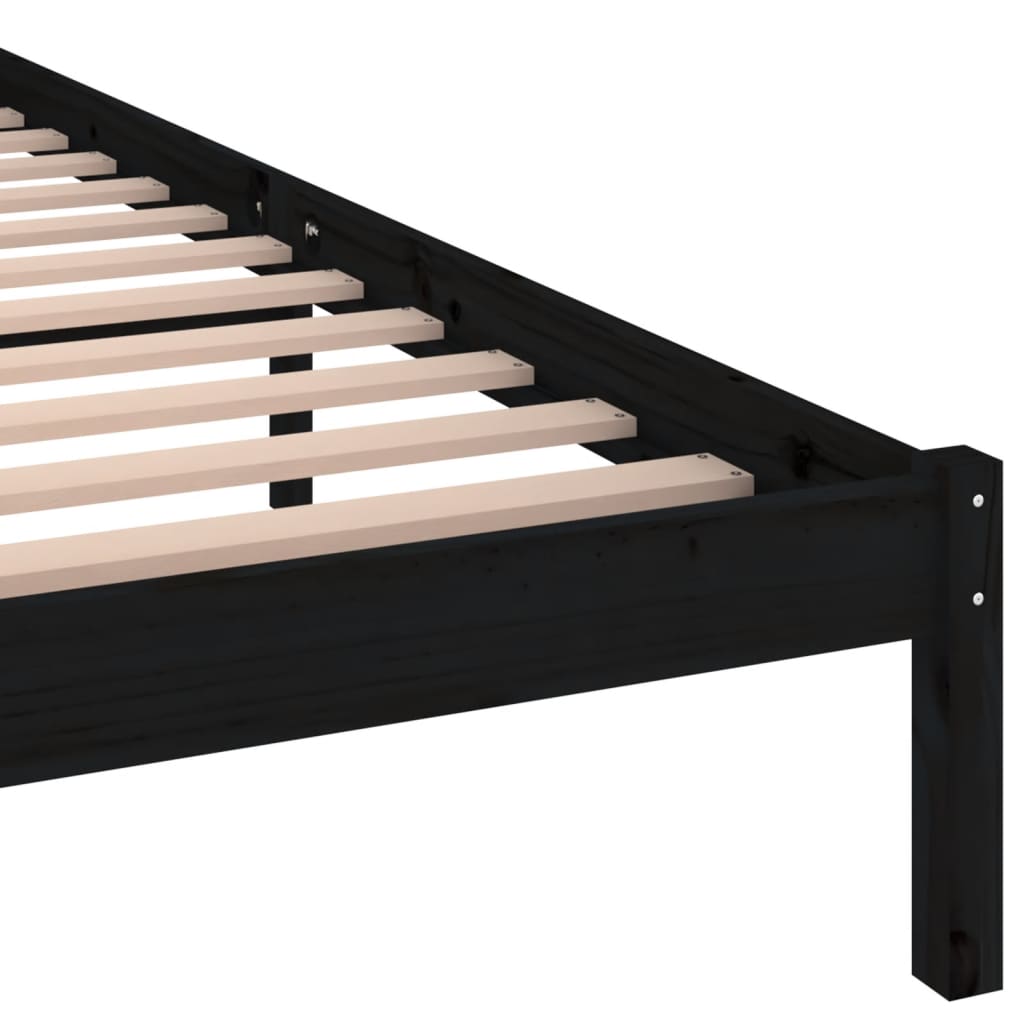 Bedframe Massief Grenenhout Zwart 140X200 Cm