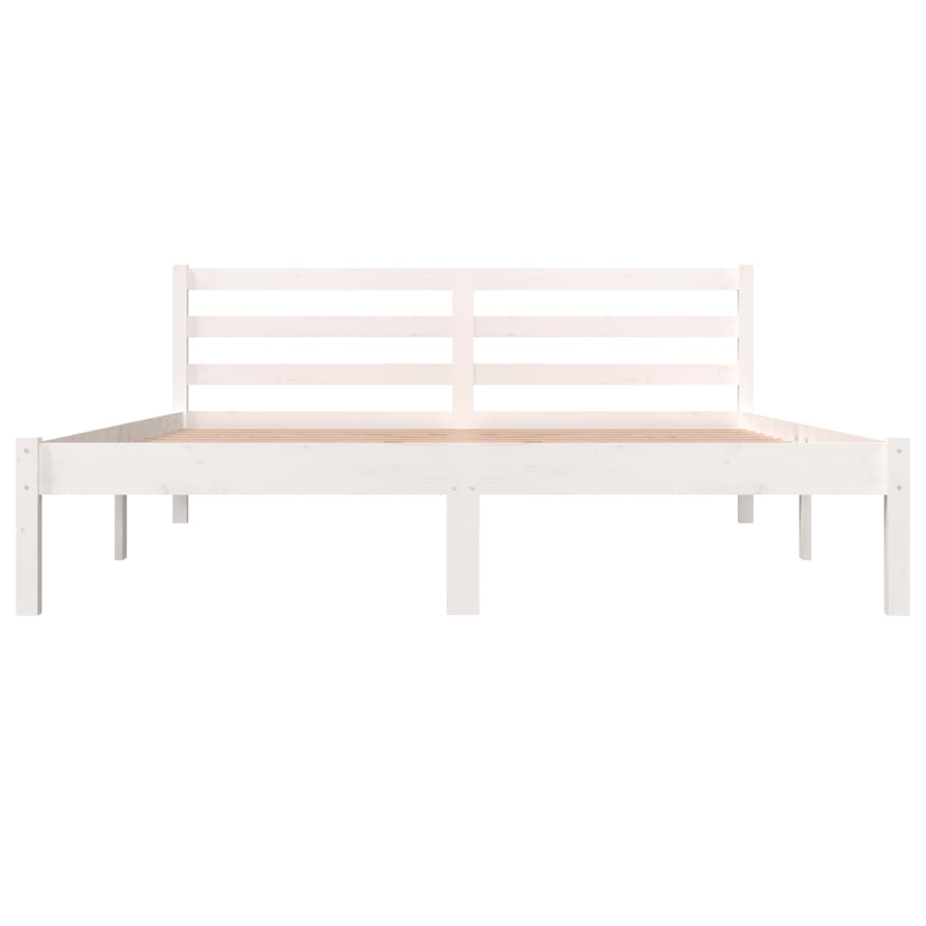 Bedframe Massief Grenenhout Wit 150X200 Cm 5Ft King Size