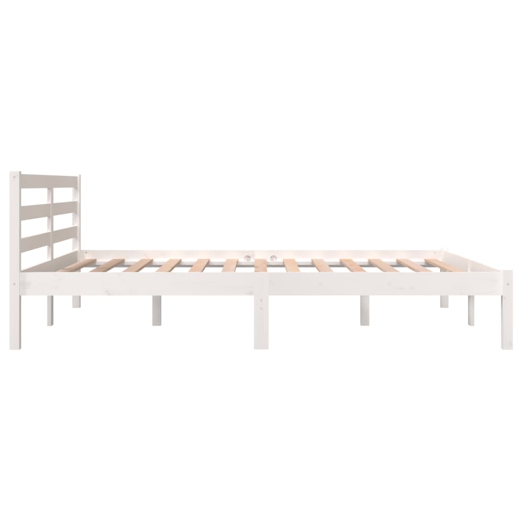 Bedframe Massief Grenenhout Wit 150X200 Cm 5Ft King Size