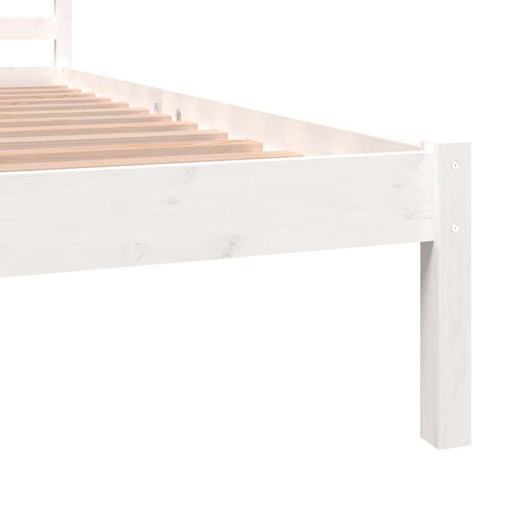 Bedframe Massief Grenenhout Wit 150X200 Cm 5Ft King Size