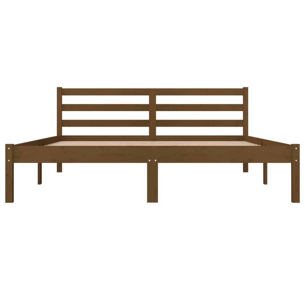 Bedframe Grenenhout Honingbruin 150X200 Cm 5Ft King Size