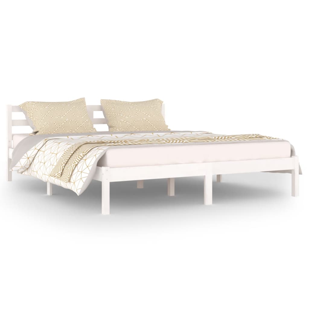 Bedframe Massief Grenenhout Wit 160X200 Cm